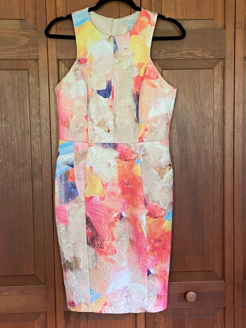 H&M Sleeveless Multicolor Floral Sheath Dress